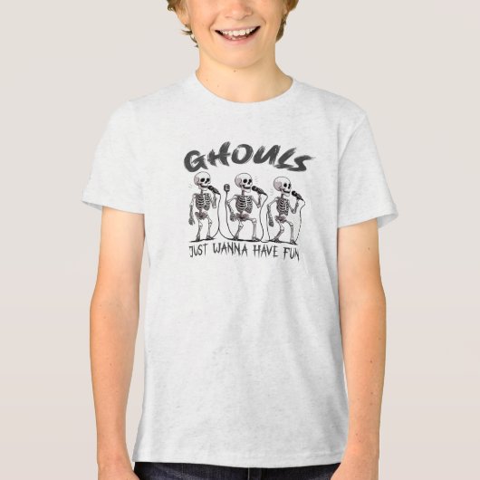 Ghouls Just Wanna Have Fun – Halloween Design Tri-Blend Shirt (Voorkant)