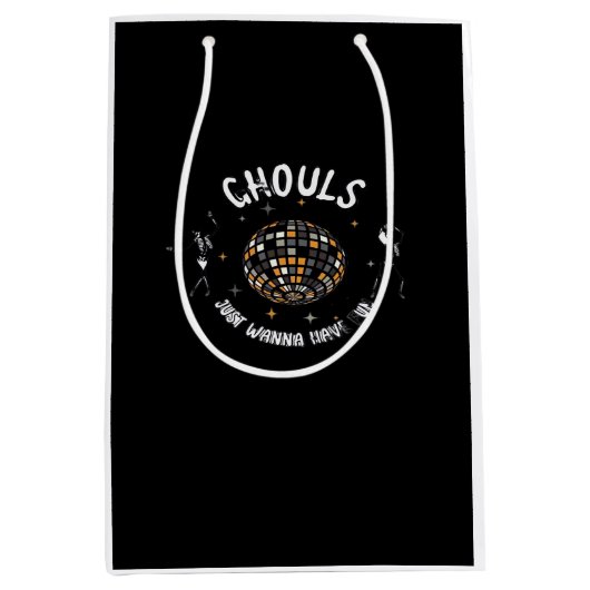 Ghouls Just Wanna Have Fun Luiaard & Halloween Medium Cadeauzakje (Voorkant)