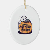 Ghouls Just Wanna Have Fun - Schattigee Halloween Keramisch Ornament (Rechts)
