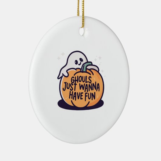 Ghouls Just Wanna Have Fun - Schattigee Halloween Keramisch Ornament (Rechts)