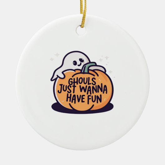 Ghouls Just Wanna Have Fun - Schattigee Halloween Keramisch Ornament (Voorkant)