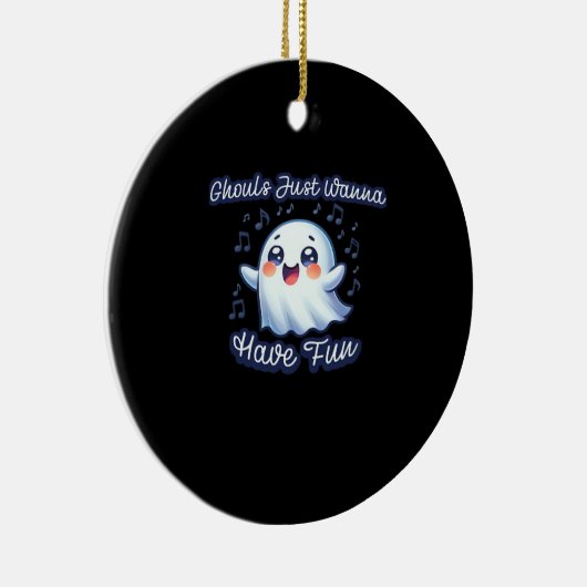 Ghouls Just Wanna Have Fun Sloth & Slogan Keramisch Ornament (Rechts)