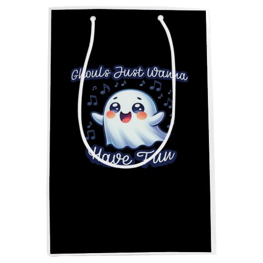 Ghouls Just Wanna Have Fun Sloth & Slogan Medium Cadeauzakje (Voorkant)