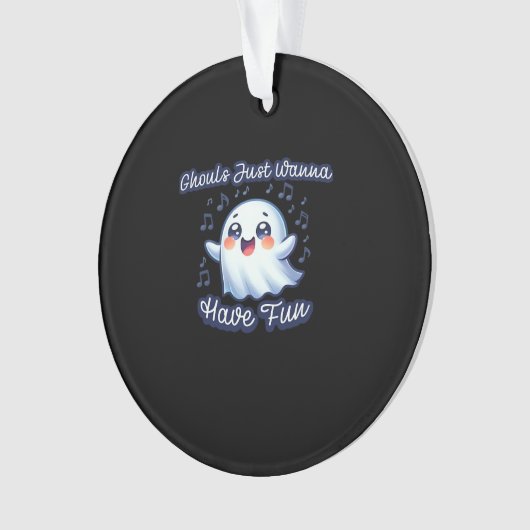 Ghouls Just Wanna Have Fun Sloth & Slogan Ornament (voorkant)