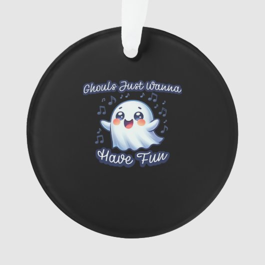 Ghouls Just Wanna Have Fun Sloth & Slogan Ornament (voorkant)