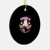 Ghouls Just Wanna Have Fun - Spooky Schattigee Hal Keramisch Ornament (Rechts)