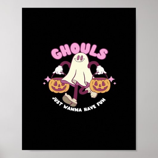 Ghouls Just Wanna Have Fun - Spooky Schattigee Hal Poster (Voorkant)