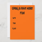 GHOULS NACHT OUT HALLOEEN PARTIJuitnodiging Kaart (Achterkant)