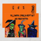GHOULS NACHT OUT HALLOEEN PARTIJuitnodiging Kaart (Voorkant / Achterkant)