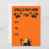 GHOULS NACHT OUT HALLOEEN PARTIJuitnodiging Kaart (Achterkant)