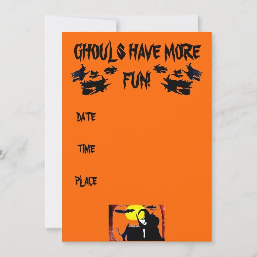 GHOULS NACHT OUT HALLOEEN PARTIJuitnodiging Kaart (Achterkant)