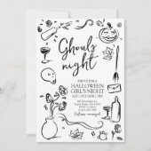 Ghouls Night Adult Halloween Girls Night Party Kaart (Voorkant)