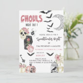 Ghouls Night Out Halloween Feestuitnodiging Kaart (Staand voorkant)