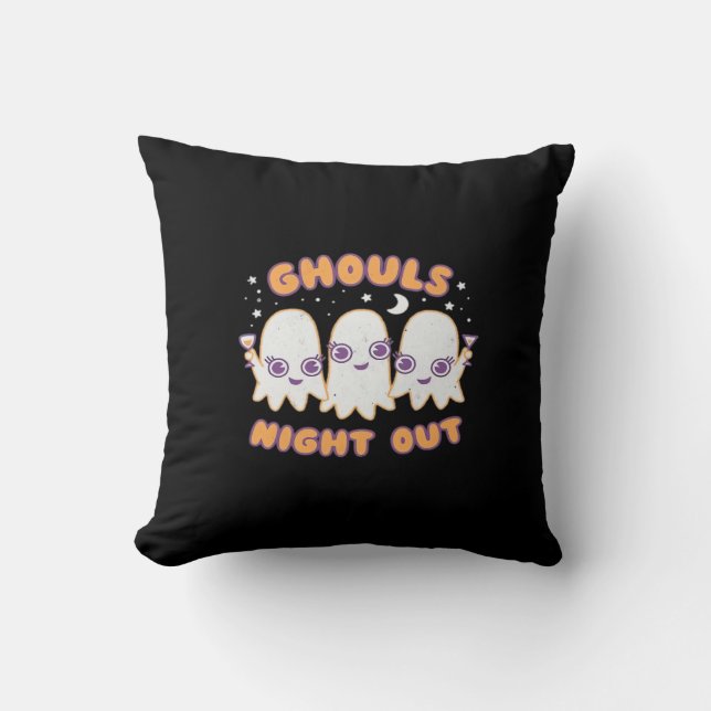 Ghouls Night Out - Kawaii Style Cute Funny Halowe Kussen (Voorkant)