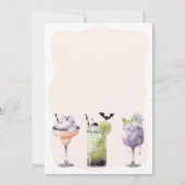 Ghouls Night Out Waterverf Cocktails Halloween Kaart (Achterkant)