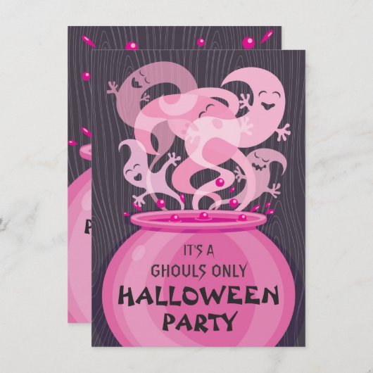 Ghouls Only Halloween Feestuitnodiging Kaart (Voorkant / Achterkant)