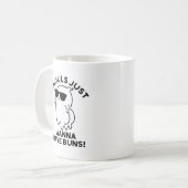 Ghouls wil gewoon Buns Funny Ghost Pun hebben Koffiemok (Voorkant links)