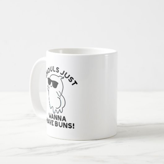 Ghouls wil gewoon Buns Funny Ghost Pun hebben Koffiemok (Voorkant links)
