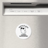 Ghouls wil gewoon Buns Funny Ghost Pun hebben Magneet (Insitu (Vaatwasser))