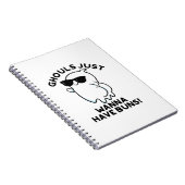 Ghouls wil gewoon Buns Funny Ghost Pun hebben Notitieboek (Rechterzijde)