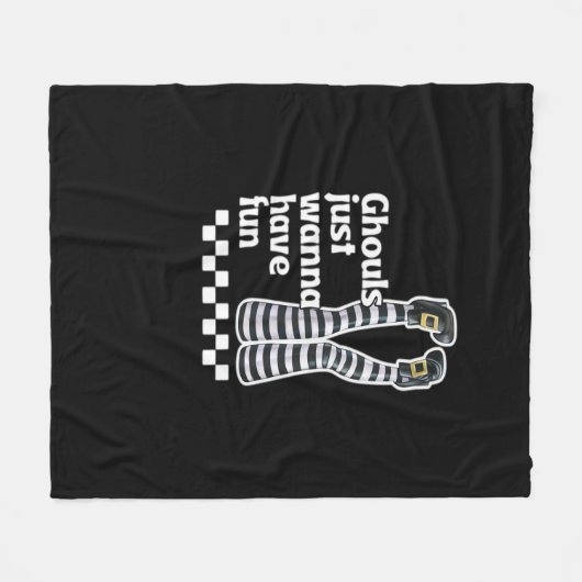 Ghouls wil gewoon een Fun Funny Halloween hebben Fleece Deken (Voorkant (Horizontaal))