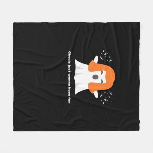 Ghouls wil gewoon een Fun Funny Halloween hebben Fleece Deken (Voorkant (Horizontaal))
