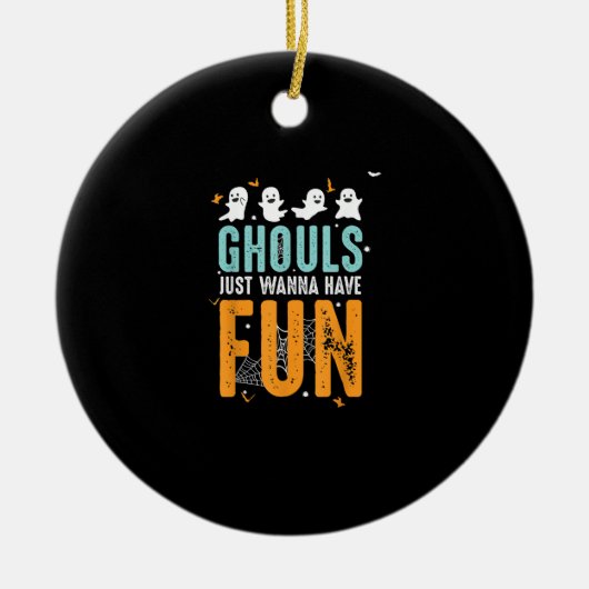 Ghouls wil gewoon een grappige halloween kostuum h keramisch ornament (Voorkant)
