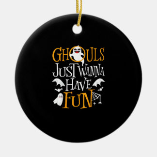 Ghouls wil gewoon een grappige halloween kostuum h keramisch ornament