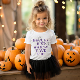 Ghouls wil gewoon een vun Paarse Halloween hebben Kinder Shirts