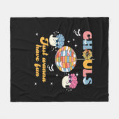 Ghouls wil gewoon een vun Retro Groovy Halloween h Fleece Deken (Voorkant (Horizontaal))