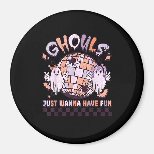 Ghouls wil gewoon een vun Retro Halloween kostuum  Magneet (Voorkant)