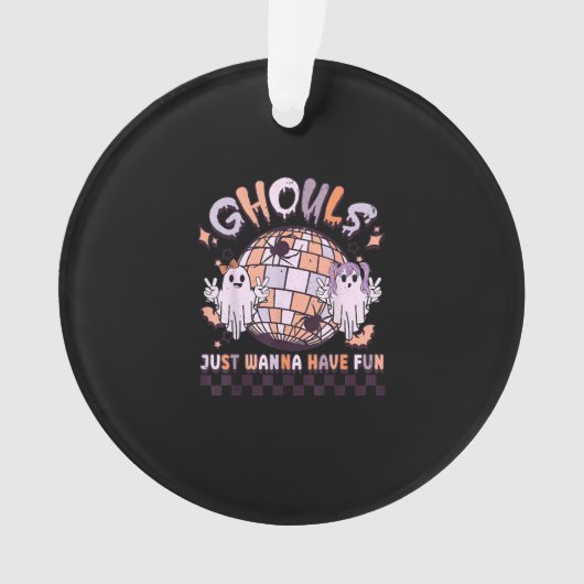Ghouls wil gewoon een vun Retro Halloween kostuum  Ornament (voorkant)