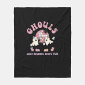 Ghouls wil gewoon een vun Retro Halloween party C Fleece Deken (Voorkant)