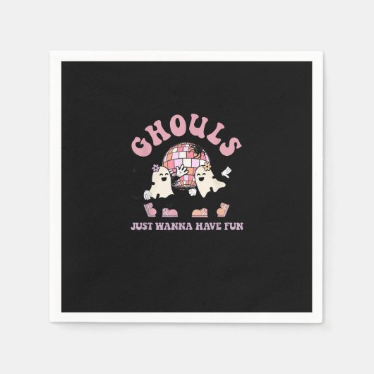 Ghouls wil gewoon een vun Retro Halloween party C Servet (Voorkant)