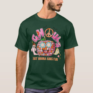 Ghouls wil gewoon Fun Groovy Peace Pumpkin hebben T-shirt