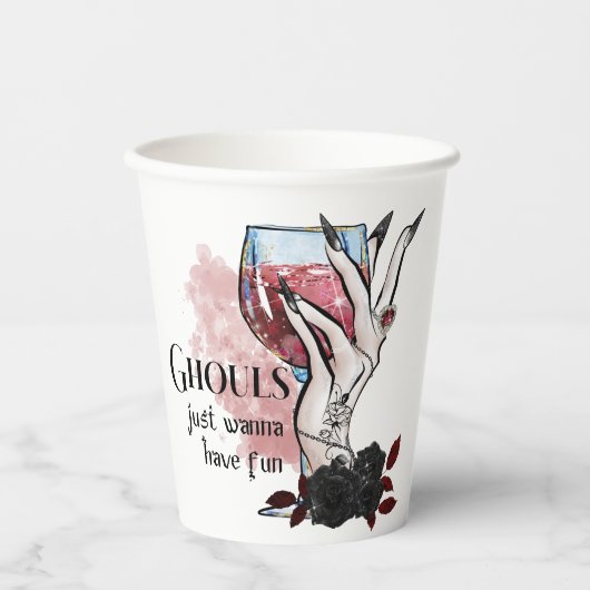 Ghouls wil gewoon Fun Halloween hebben Papieren Bekers (Voorkant)