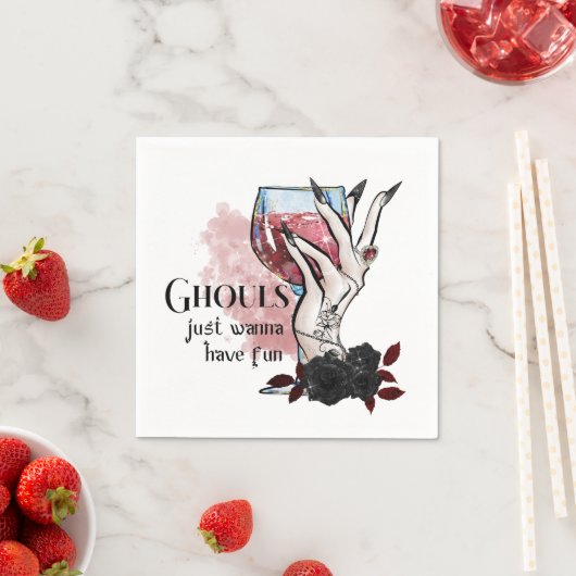 Ghouls wil gewoon Fun Halloween hebben Servet (Insitu)