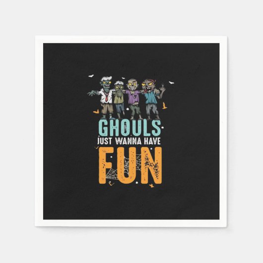 Ghouls wil gewoon plezier hebben grappige zombies  servet (Voorkant)