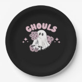 Ghouls wil gewoon plezier hebben Halloween Art Bas Papieren Bordje (Voorkant)