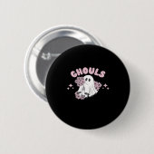 Ghouls wil gewoon plezier hebben Halloween Art Bas Ronde Button 5,7 Cm (Voorkant /achterkant)