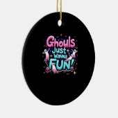 Ghouls wil gewoon plezier hebben Halloween Disco P Keramisch Ornament (Rechts)