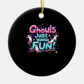Ghouls wil gewoon plezier hebben Halloween Disco P Keramisch Ornament (Voorkant)