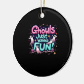 Ghouls wil gewoon plezier hebben Halloween Disco P Keramisch Ornament (Links)