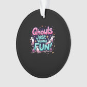 Ghouls wil gewoon plezier hebben Halloween Disco P Ornament (voorkant)