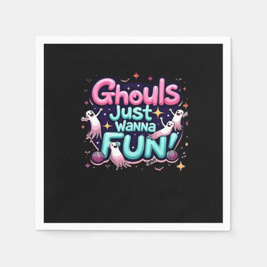 Ghouls wil gewoon plezier hebben Halloween Disco P Servet (Voorkant)