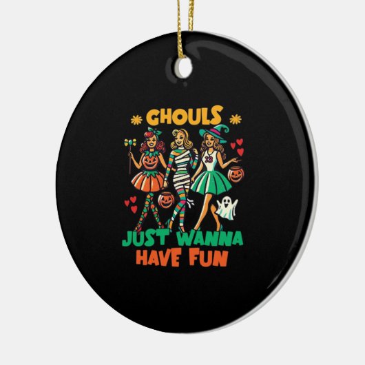 Ghouls wil gewoon plezier hebben Halloween leuk ci Keramisch Ornament (Links)