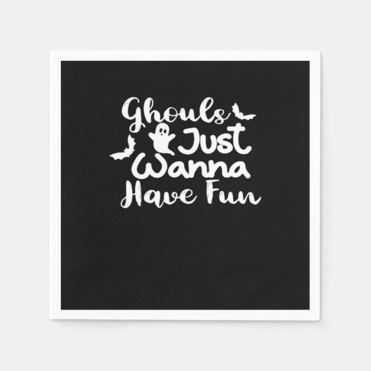 Ghouls wil gewoon plezier hebben Halloween luiaard Servet (Voorkant)