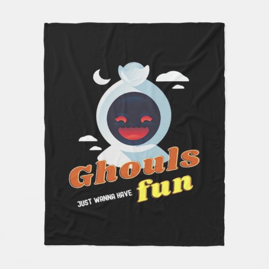 Ghouls wil gewoon plezier hebben Halloween & Quote Fleece Deken (Voorkant)