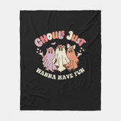 Ghouls wil gewoon plezier hebben retro Halloween G Fleece Deken (Voorkant)