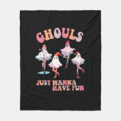 Ghouls wil gewoon plezier hebben retro Halloween K Fleece Deken (Voorkant)